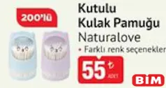 NATURALOVE KUTULU KULAK PAMUĞU 200'LÜ